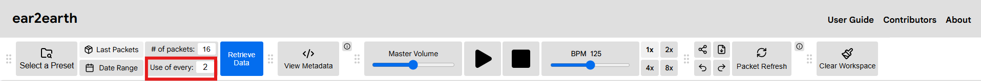 user enters number of packets to skip